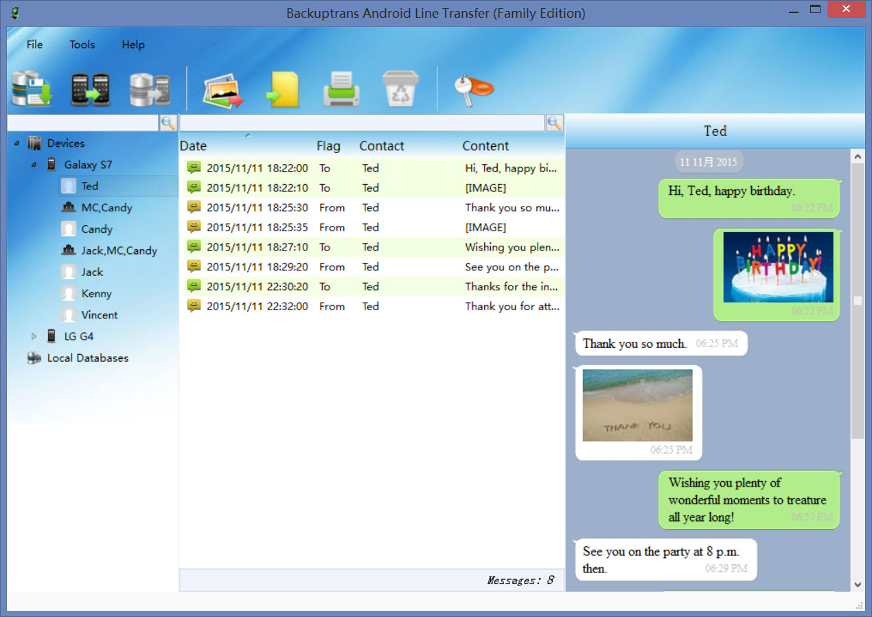 Backuptrans Android Line Transfer software