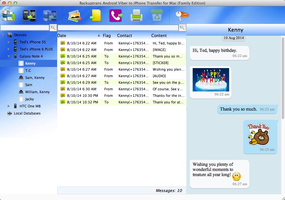 Android Viber to iPhone Transfer for Mac software