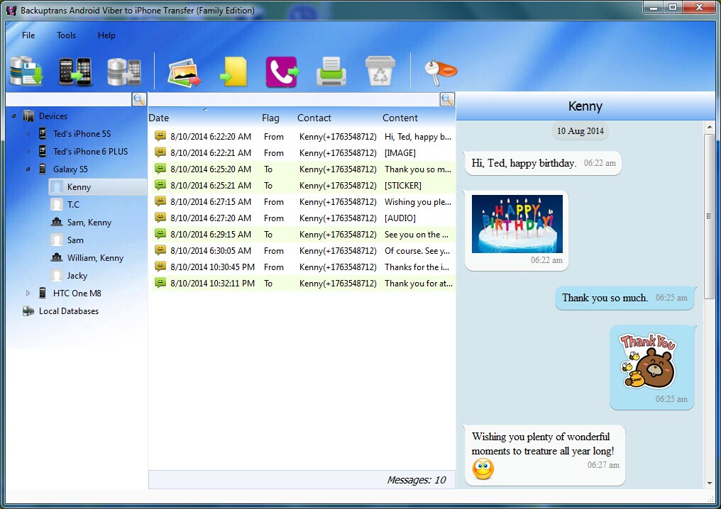 Windows 7 Android Viber to iPhone Transfer 3.1.14 full