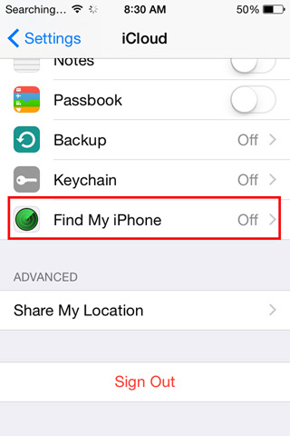 How to disable Find My iPhone