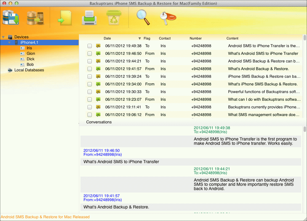 iPhone SMS Backup & Restore for Mac 2.14.01 full