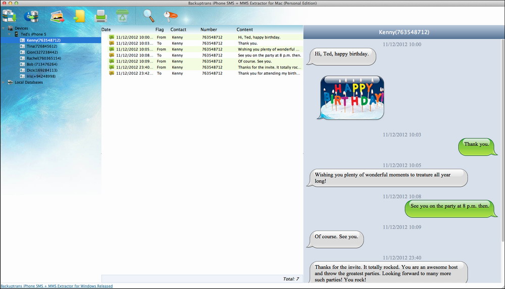iPhone SMS + MMS Extractor for Mac 2.1.17