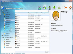 iTunes Backup Extractor Screenshot