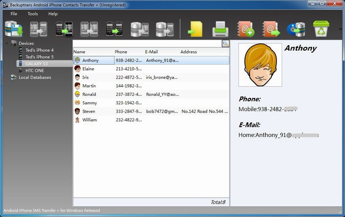 Manage iPhone Android Contacts on PC main