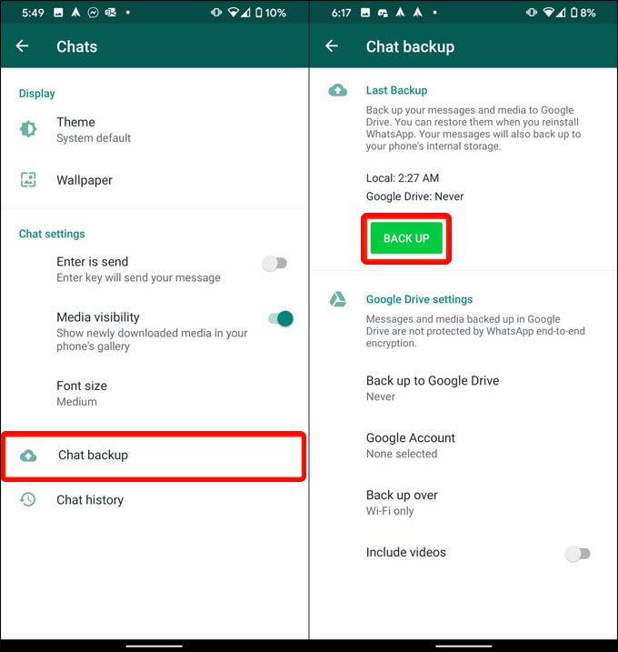 Copy WhatsApp Data from Android to Computer