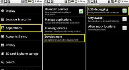 enable USB debugging on Android for Backuptrans