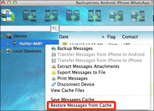 Restore messages from Cache