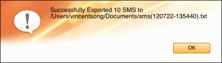transfer iPhone SMS to file on Mac successfully
