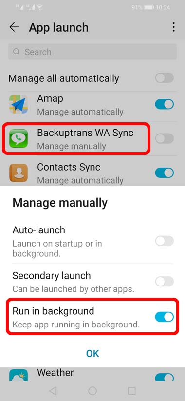 How to allow App running in background in Android?