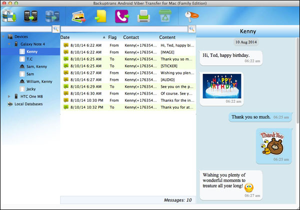 Android Viber Transfer for Mac main