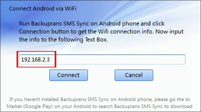 Connect Android to PC via WiFi for Messages Transfer