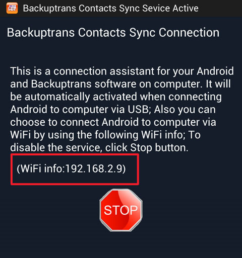 Connect Android to PC via WiFi for Messages Transfer