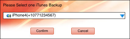 select a backup to copy SMS from iTunes backup on Mac to Android