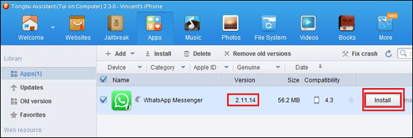 Install older version WhatsApp