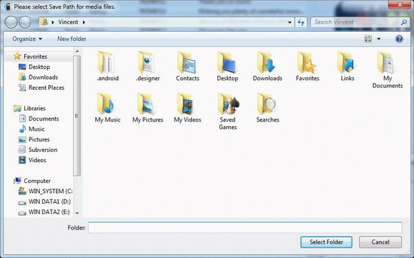 Download Android MMS attachments to computer - save path