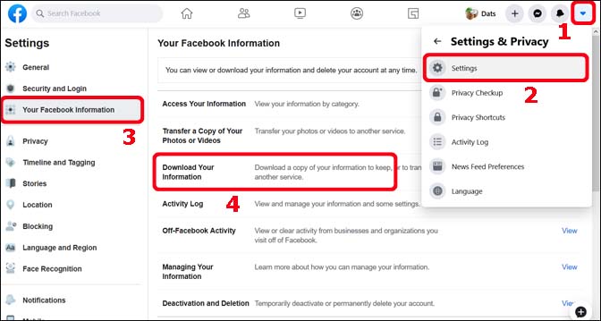 how to download facebook messages to computer
