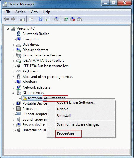 Install USB driver software for Android on PC