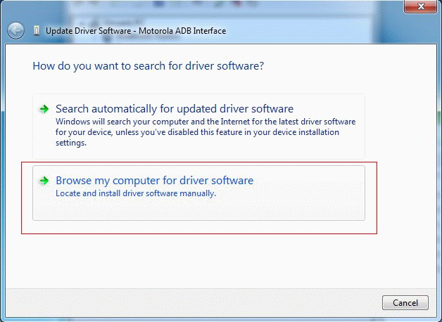 Install USB driver software for Android on PC