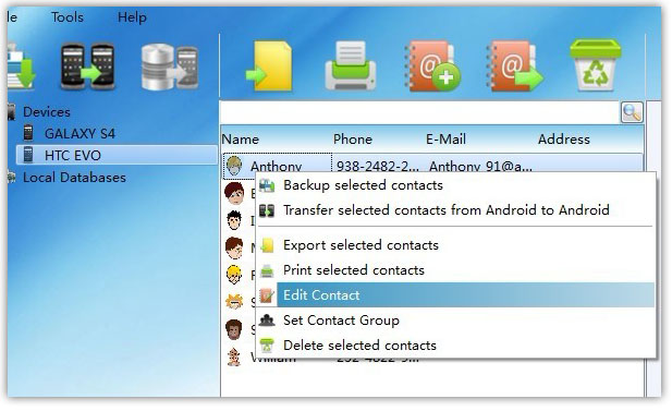 Edit Android Contacts from PC