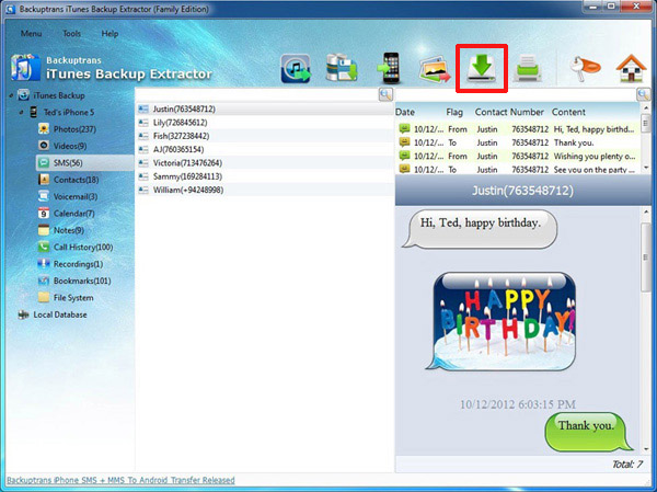 Extract iPod iPad iPhone Messages, Contacts, Notes, Bookmarks From iTunes Backup