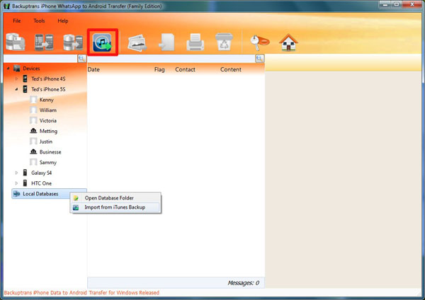 import whatsapp messages from itunes backup