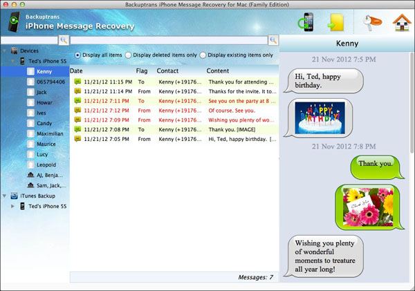 iPhone Message Recovery for Mac Main