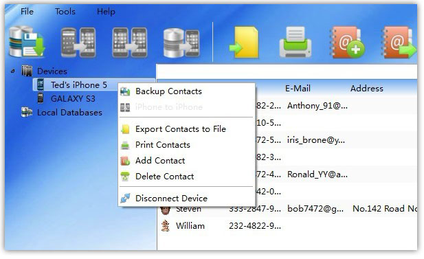 Manage iPhone contacts on PC