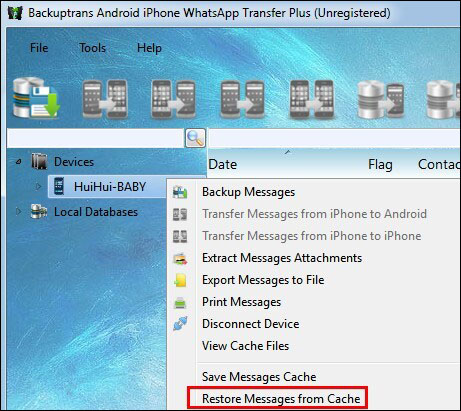 Restore messages from Cache