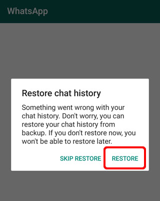 Restore WhatsApp Chat History on Android
