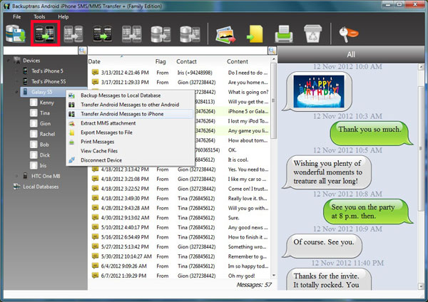 Transfer All SMS MMS Messages from Android to iPhone
