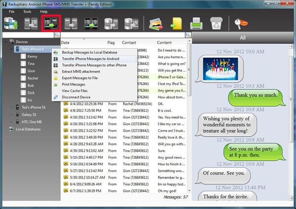 Transfer All SMS MMS Messages from iPhone to Android