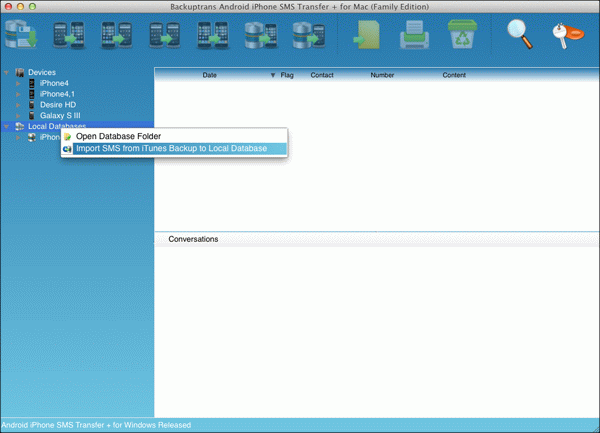 import text messages from Mac iTunes backup to Android or iPhone